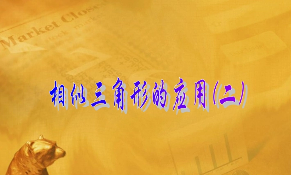 北京课改初中数学九上《相似三角形的应用(二)课件 北京课改版.ppt