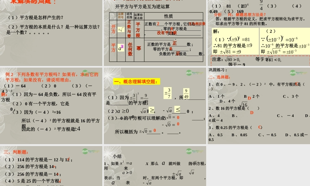 北京课改初中数学八上《11.1平方根》PPT课件 (1).ppt