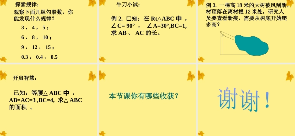 北京课改初中数学八上《12.11勾股定理》PPT课件.ppt