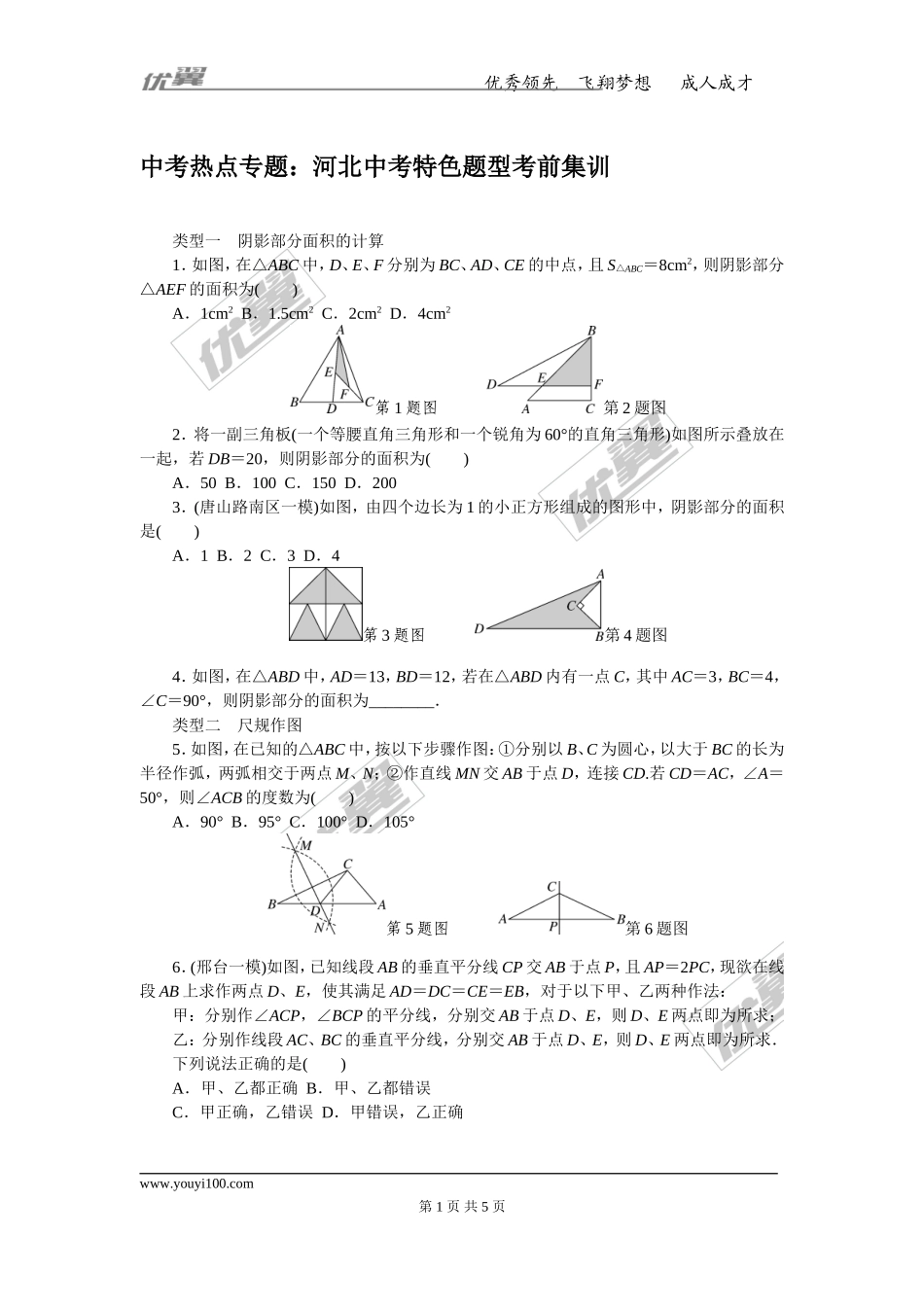 12.中考热点专题：河北中考特色题型考前集训.doc_第1页