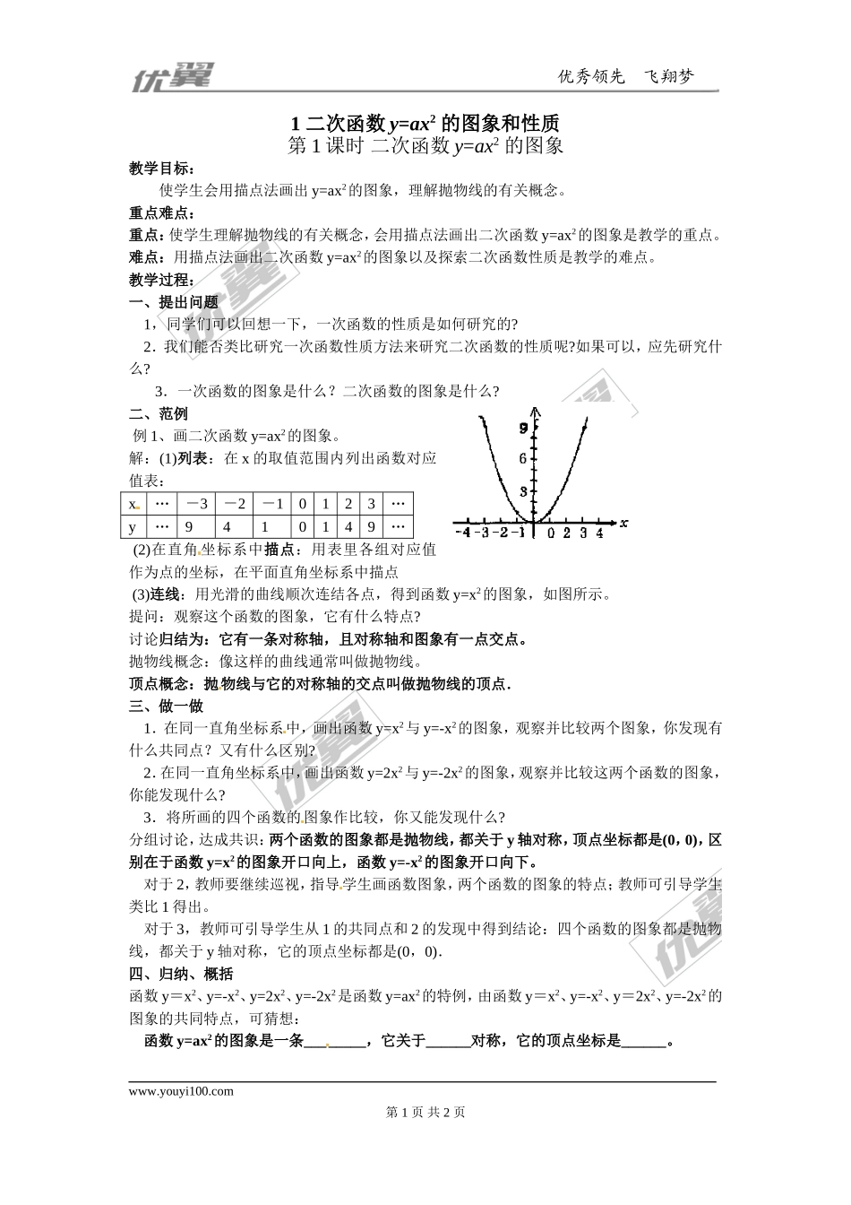 21.2 1.第1课时 二次函数y=ax2的图象2.doc_第1页