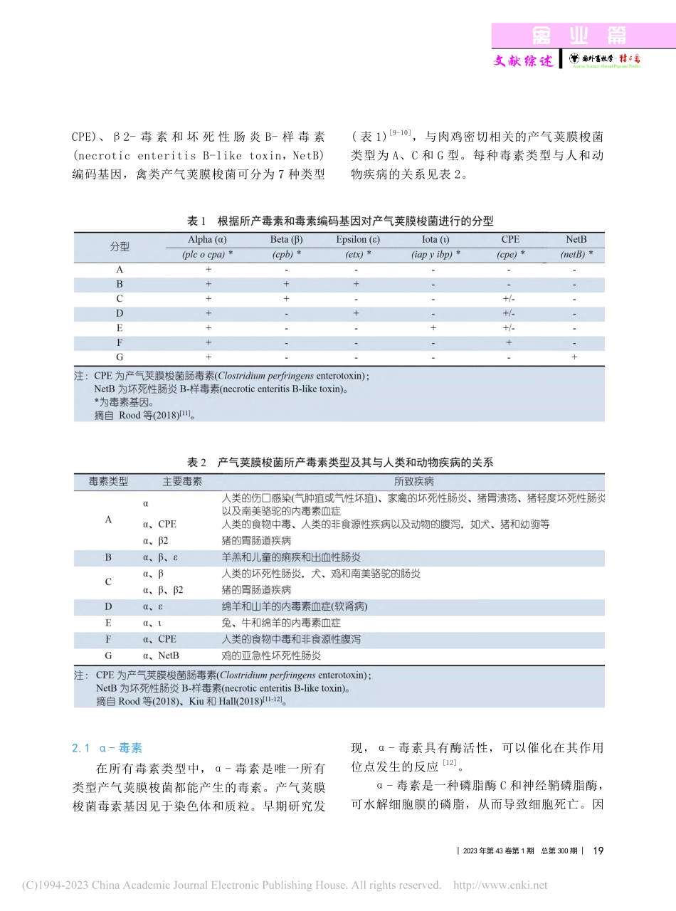 产气荚膜梭菌的主要毒素及其...炎致病机理中的作用研究进展_雷蕾.pdf_第2页