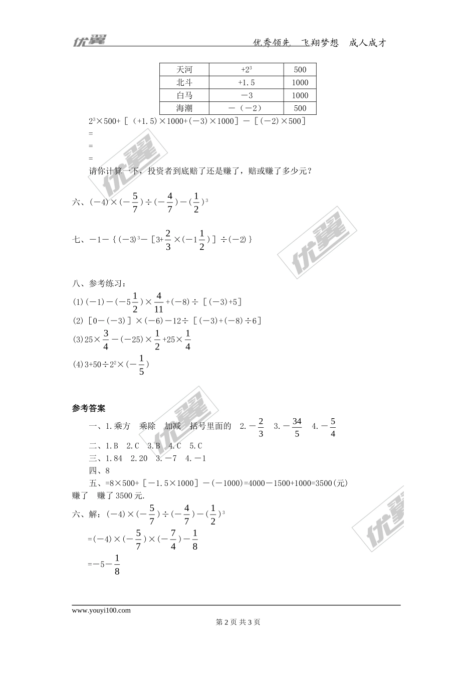 第一章专题练习29 有理数的混合运算1.doc_第2页