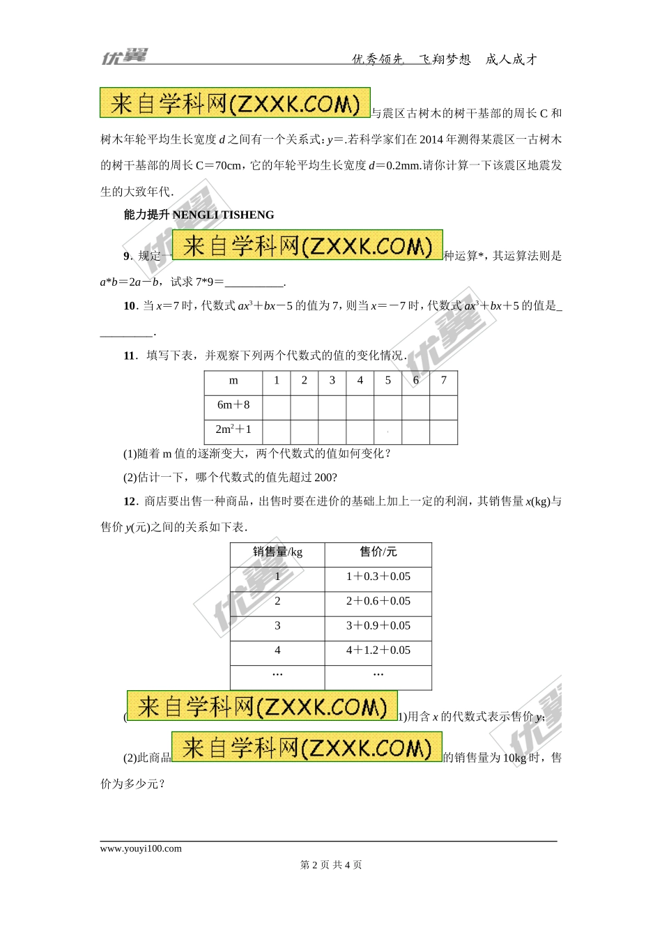 第三章专题练习5 代数式的值.doc_第2页