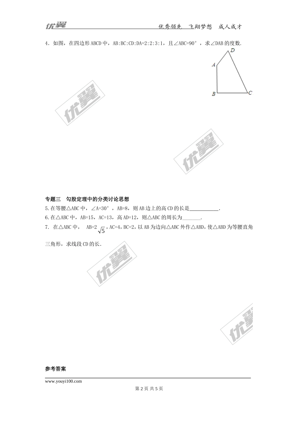 第十七章专题练习 直角三角形和勾股定理.doc_第2页