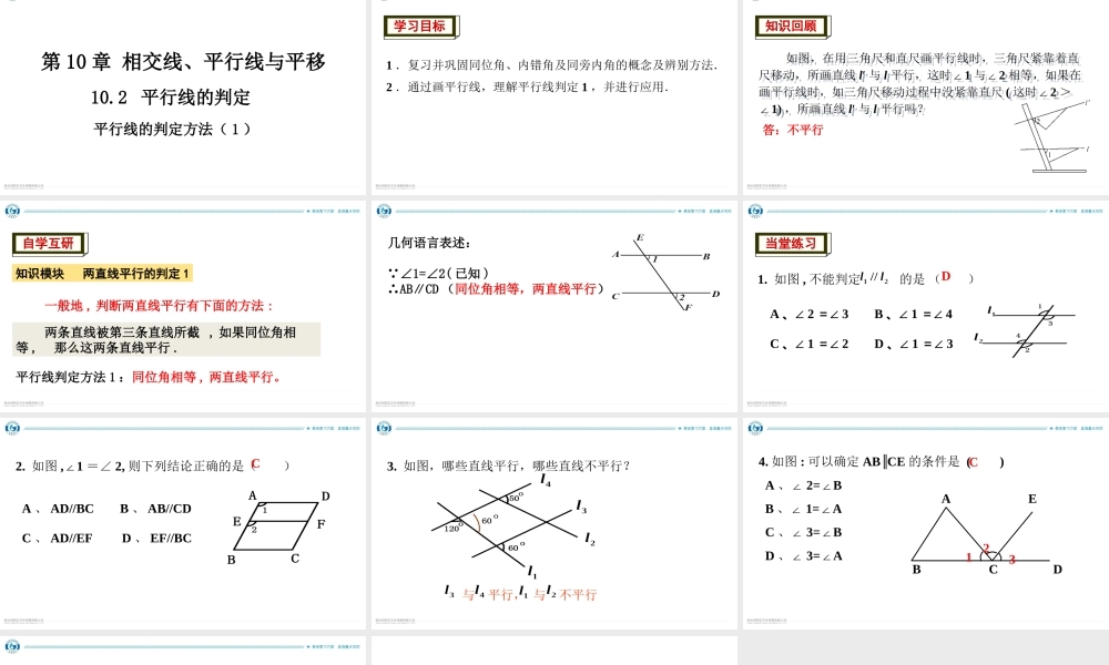 10.2 平行线的判定（2）.ppt