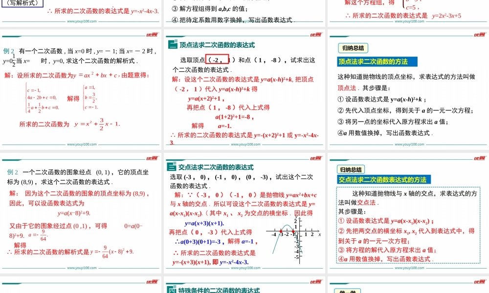 21.2.3 二次函数表达式的确定.ppt