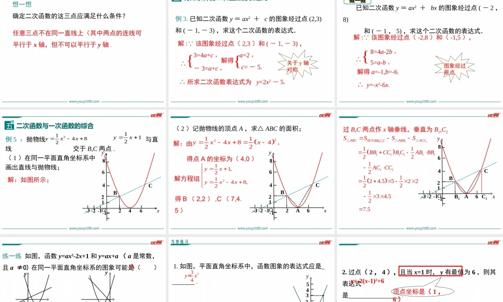 21.2.3 二次函数表达式的确定.ppt