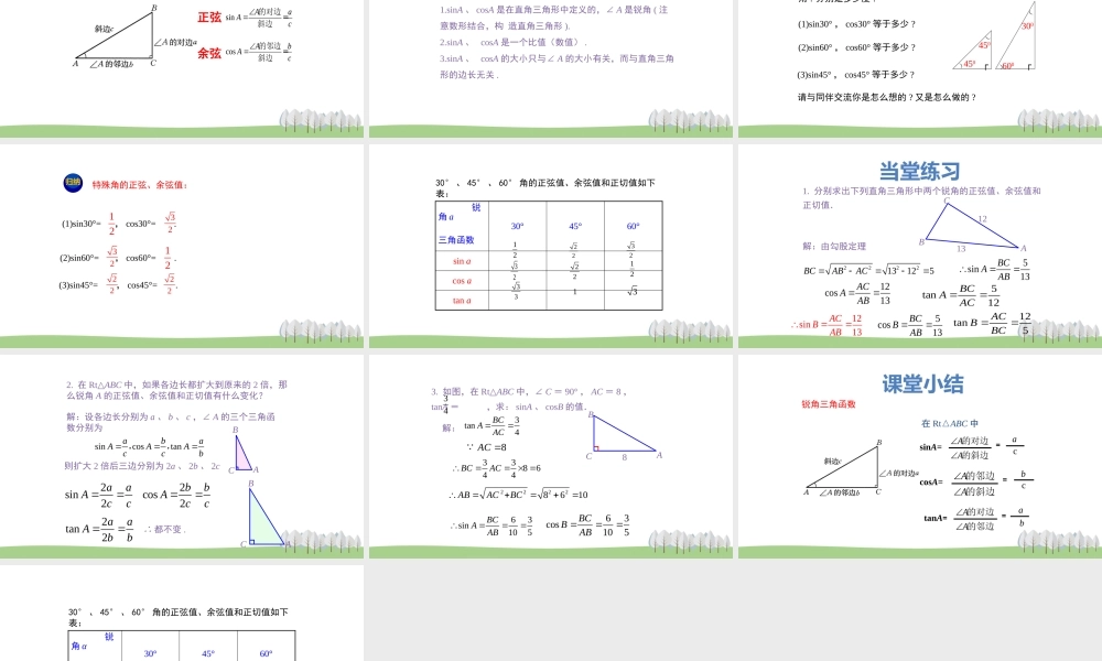 26.1锐角三角函数 第2课时.pptx