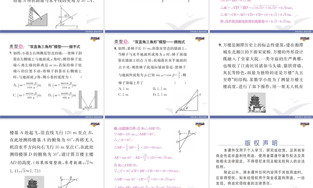 专题11 解直角三角形应用的五种基本模型.pptx