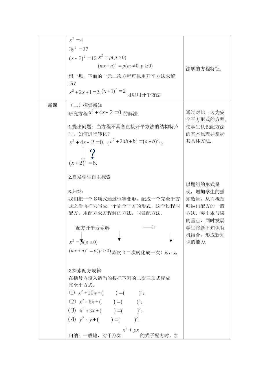 【公众号dc008免费分享】0609 -一元二次方程解法——配方法（一）-1教案.docx_第2页