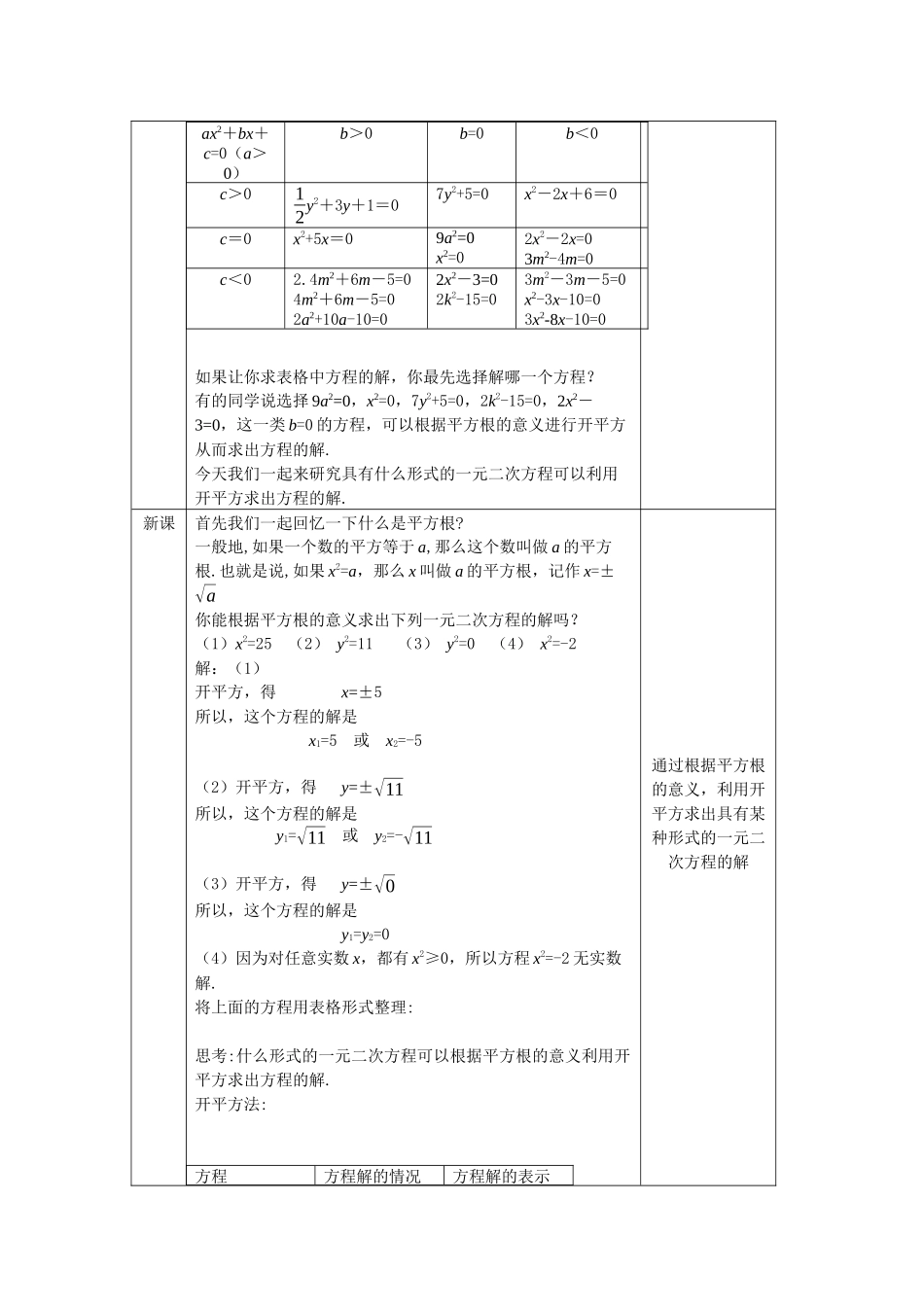 【公众号dc008免费分享】0608 一元二次方程解法--开平方法1教案.docx_第2页