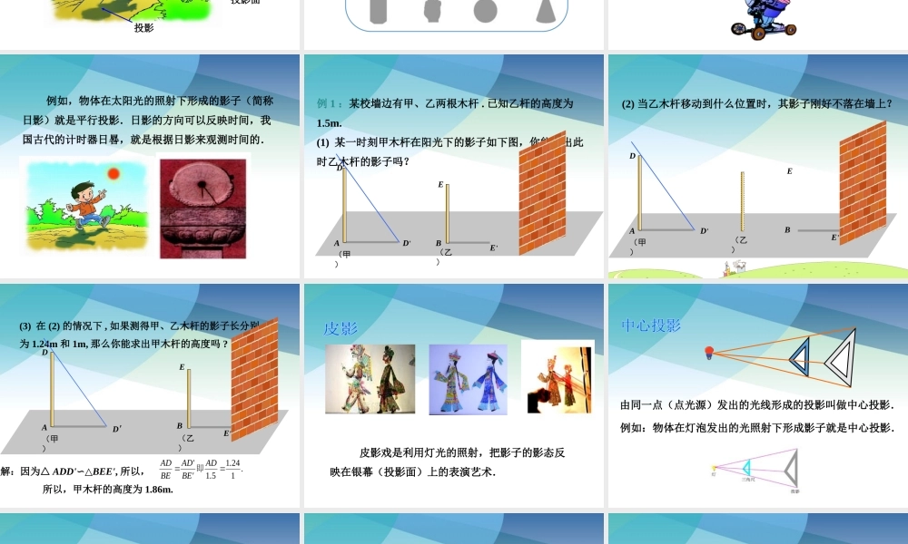九年级下册数学浙教3.1 投影.pptx