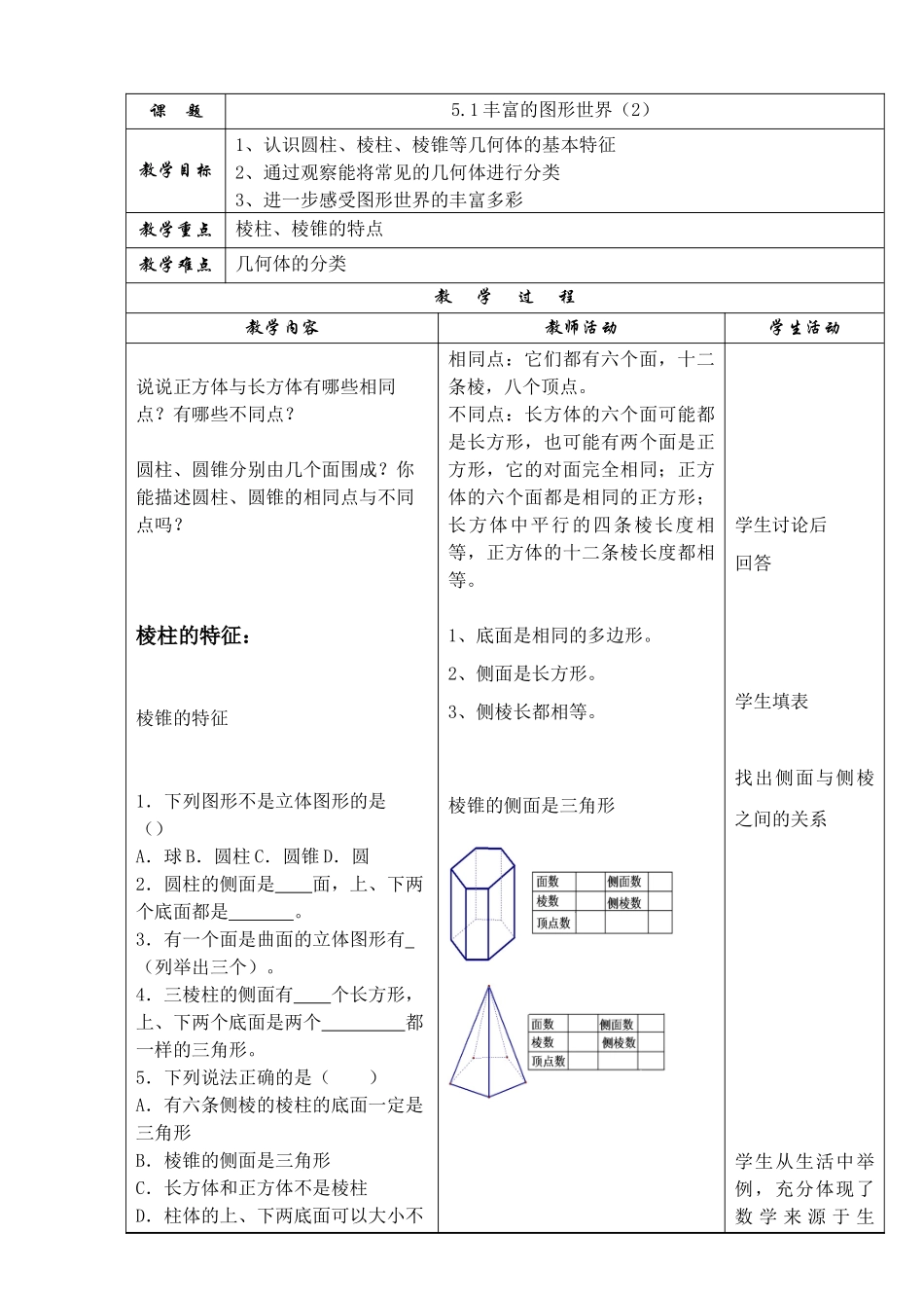 七上数学苏科版 5.1 丰富的图形世界（2）.docx_第1页