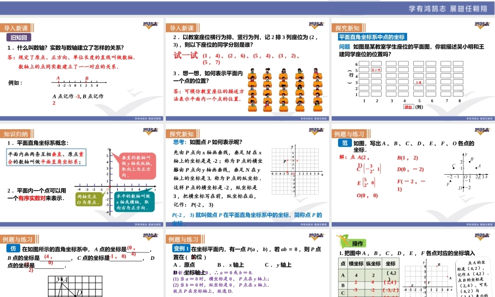 第1课时平面内点的坐标.ppt