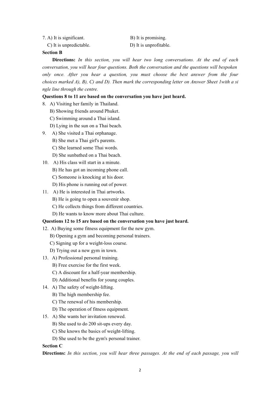 2018年06月四级真题第2套【可复制可划线查词】.pdf_第2页