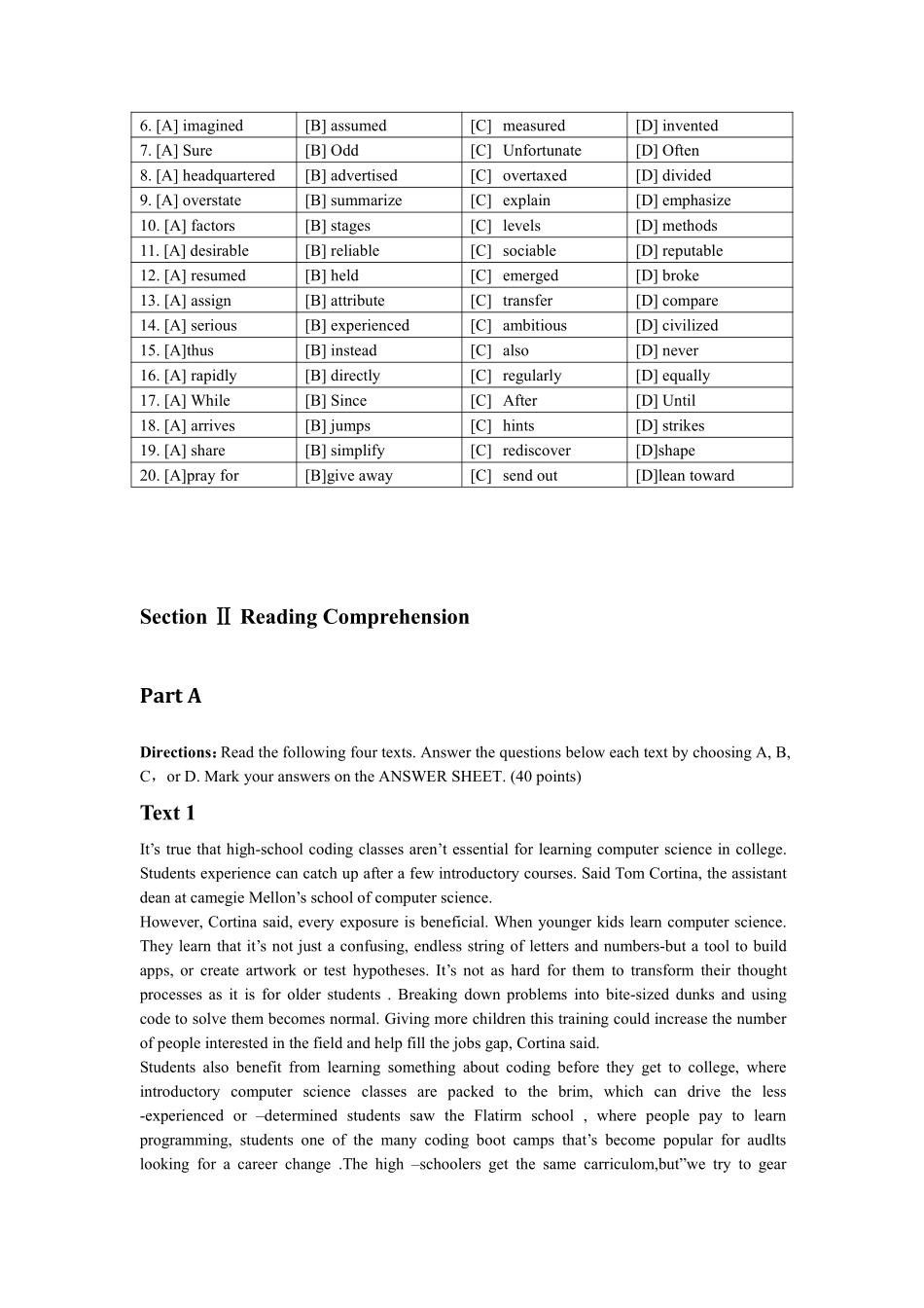 2015年全国硕士研究生招生考试英语（二）试题.pdf_第2页