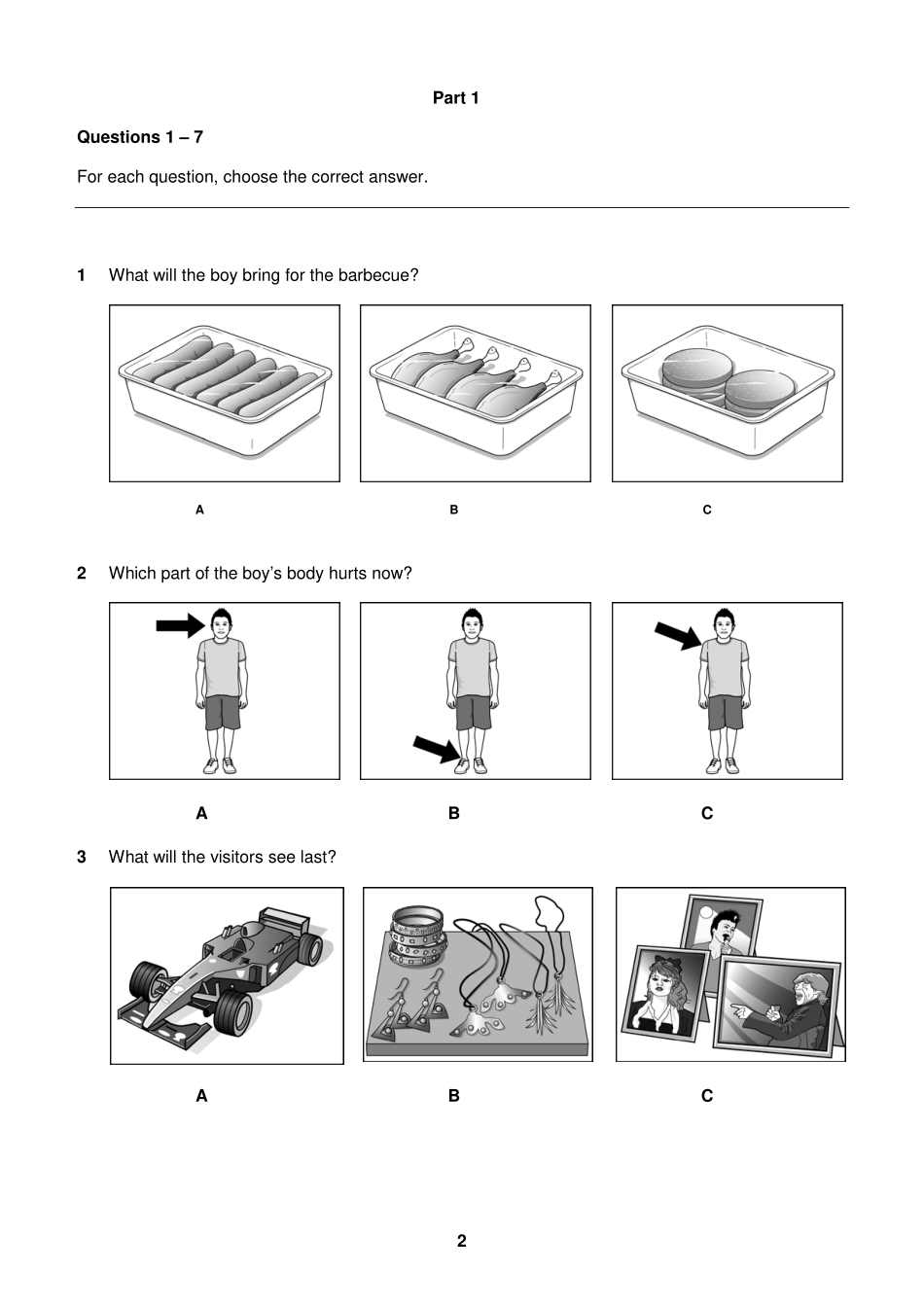 【听力样卷】B1 Preliminary Schools 2020 sample tests Listening - QP.pdf_第2页