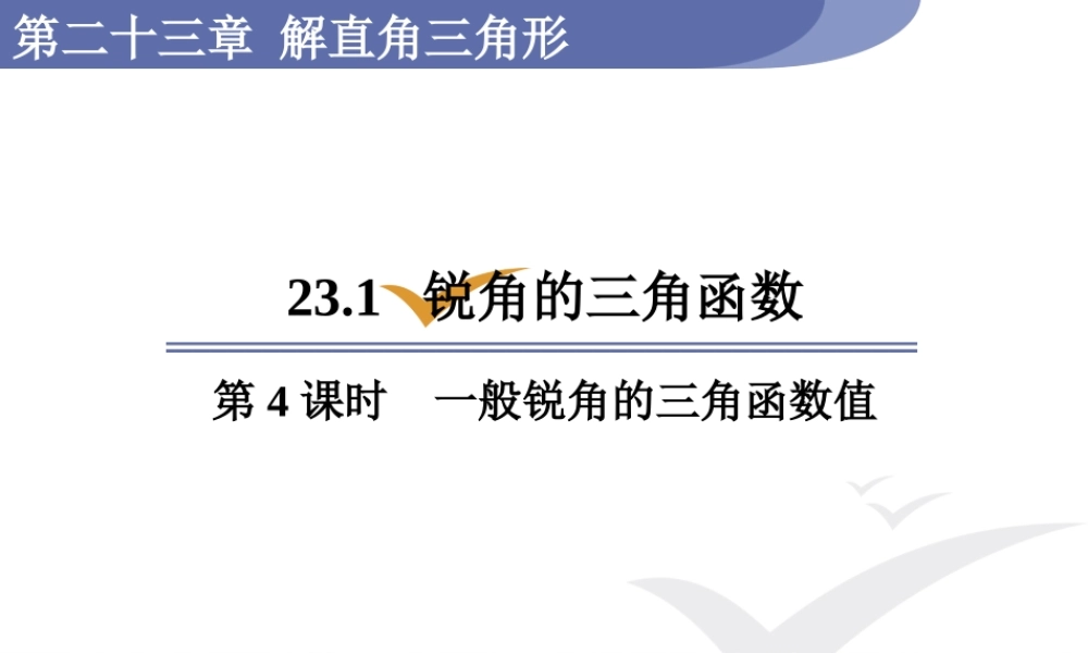 第4课时一般锐角的三角函数值.pptx