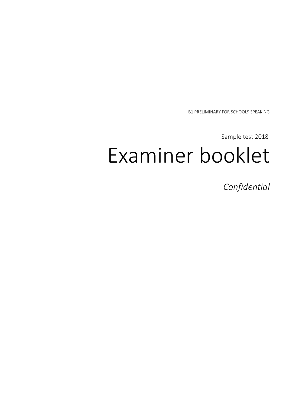 【口语样卷】B1 Preliminary Schools 2020 sample tests Speaking.pdf_第1页