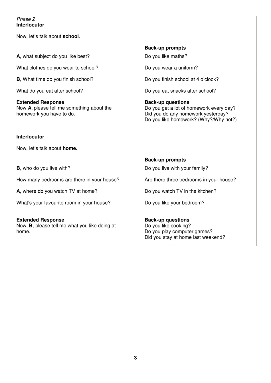 【口语样卷】A2 Key for Schools 2020 sample tests Speaking.pdf_第3页