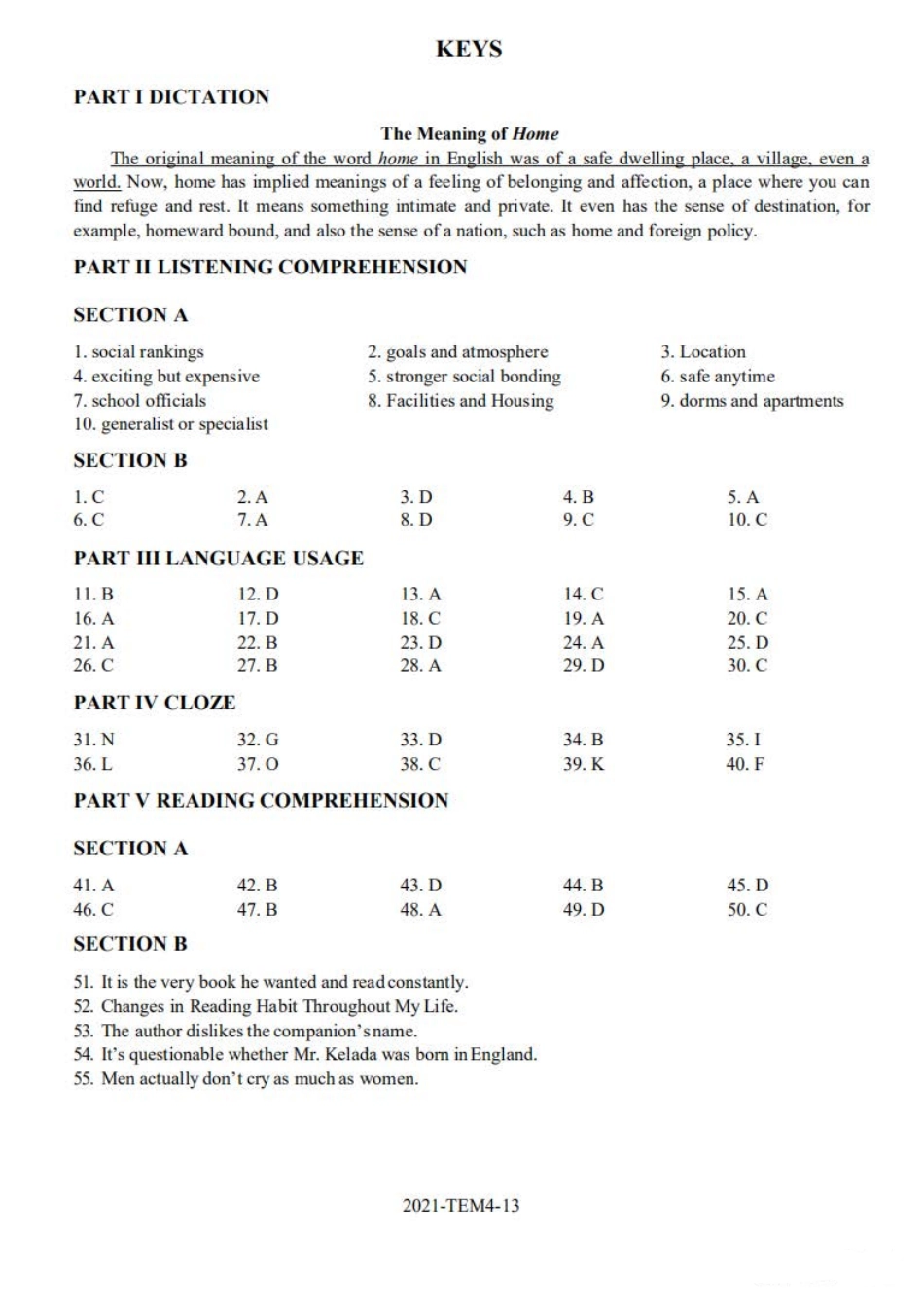 2021年6月专四答案解析.pdf_第1页