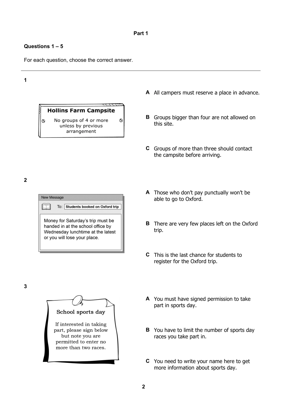 【阅读样卷】B1 Preliminary Schools 2020 sample tests Reading - QP.pdf_第2页