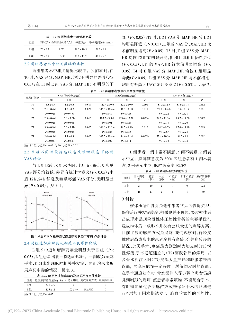 超声引导下双侧竖脊肌神经阻...皮椎体后凸成形术的效果观察_彭丹丹.pdf_第3页