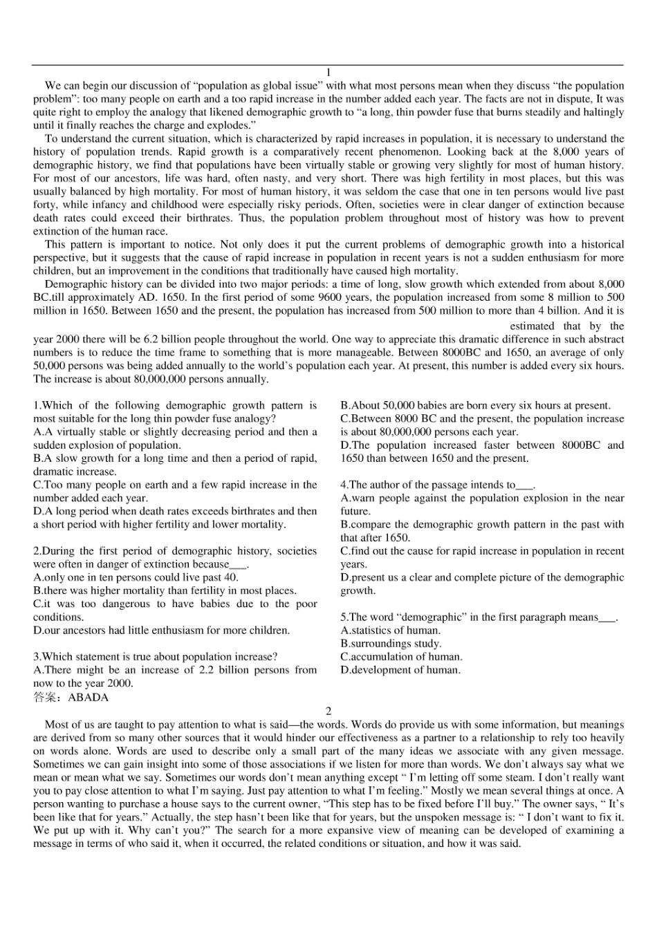 大学英语六级 阅读理解107篇.pdf_第1页