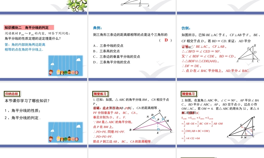 课题9角平分线的性质与判定.ppt