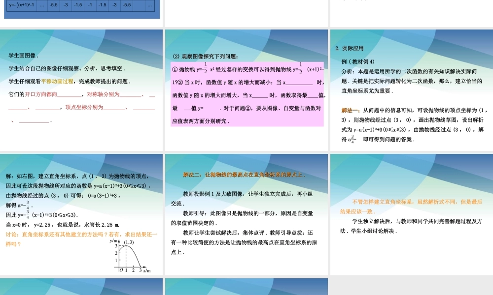 3022二次函数ya（x-h）2与ya（x-h）2k的图像和性质（2）ppt_9.ppt