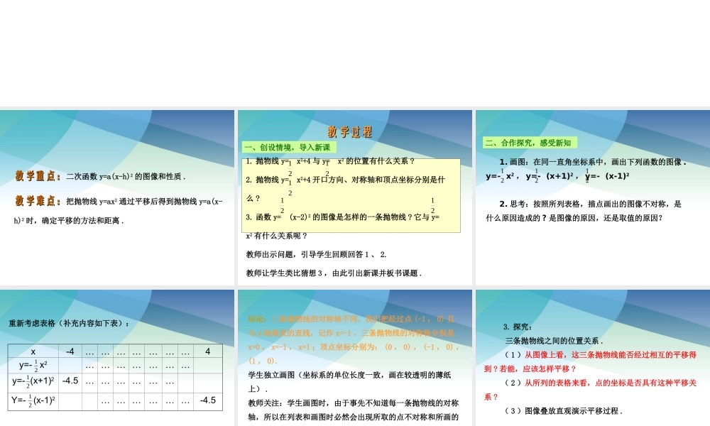 3022二次函数ya（x-h）2与ya（x-h）2k的图像和性质（1）ppt_8.ppt