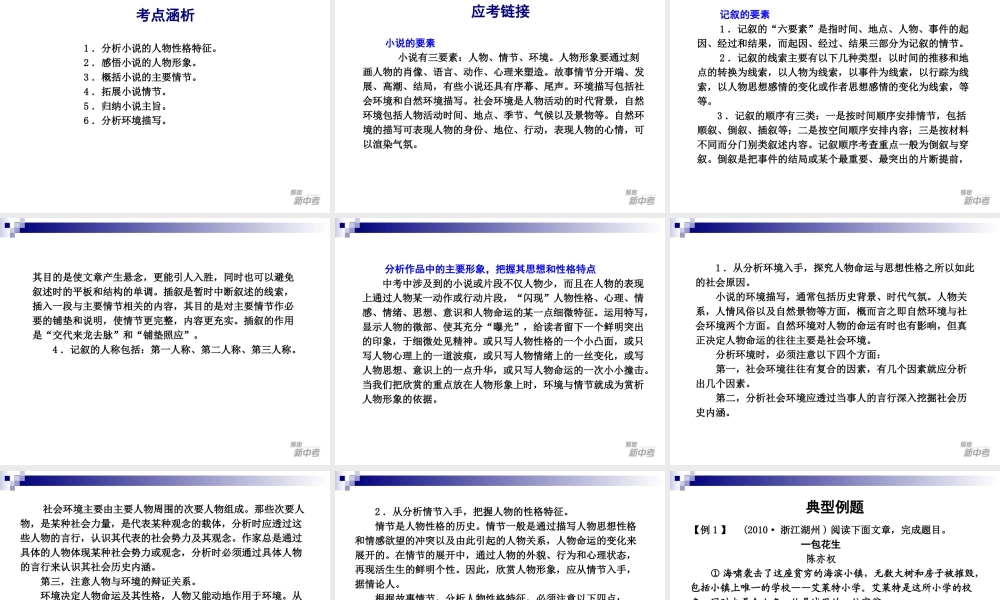 中考专题复习：《小说阅读》ppt课件.ppt