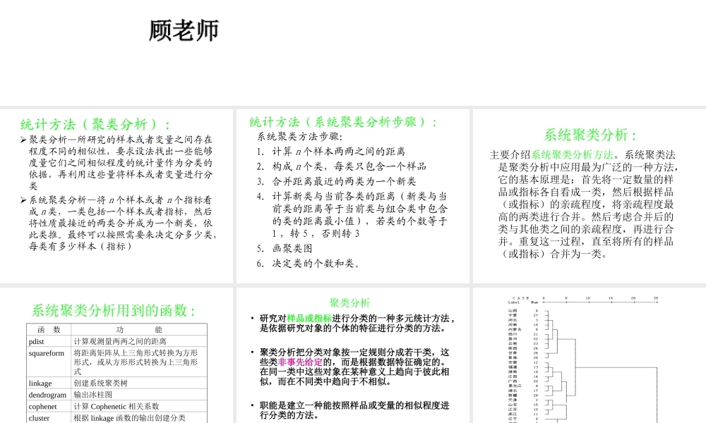 聚类分析及MATLAB实现(2018).ppt