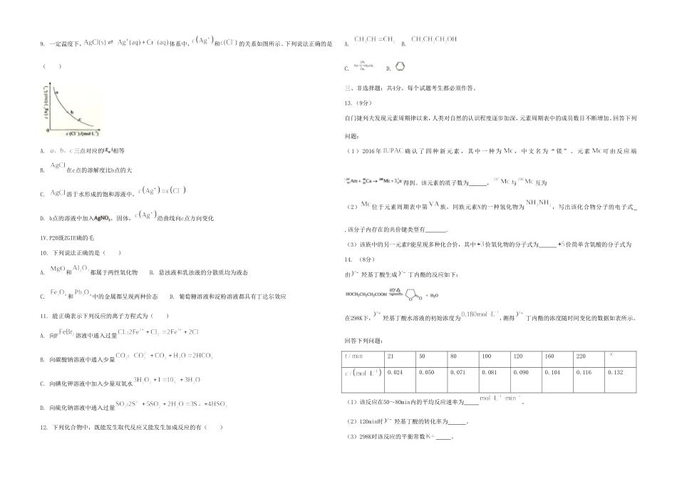 2019年海南高考化学（原卷版）.doc_第2页