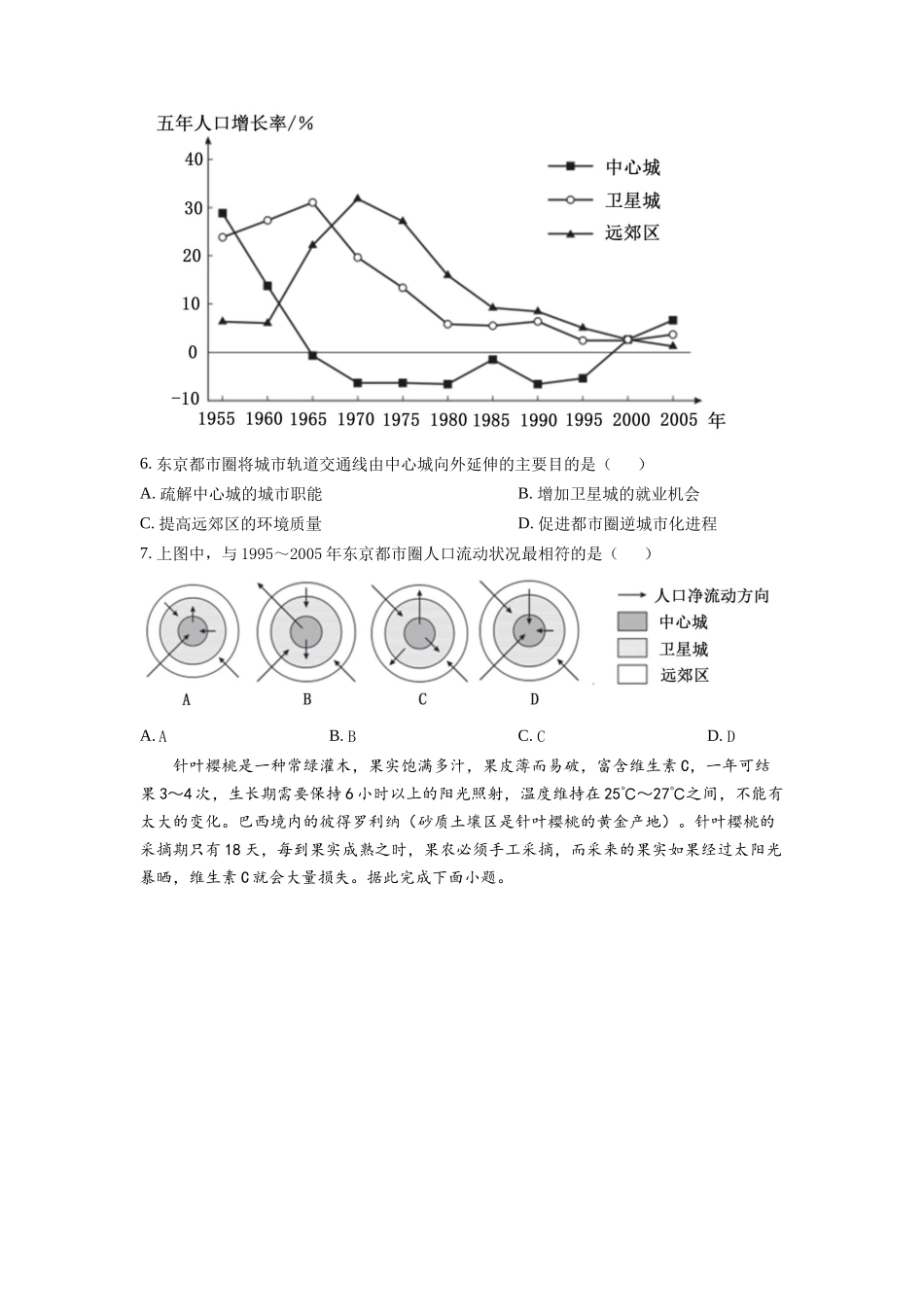 山东省济南市济阳闻韶中学2023届高三上学期12月月考地理试题 word版含答案.docx_第3页