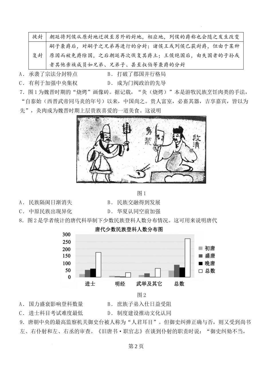 山西大学附中高三年级11月期中考试历史试题.docx_第3页