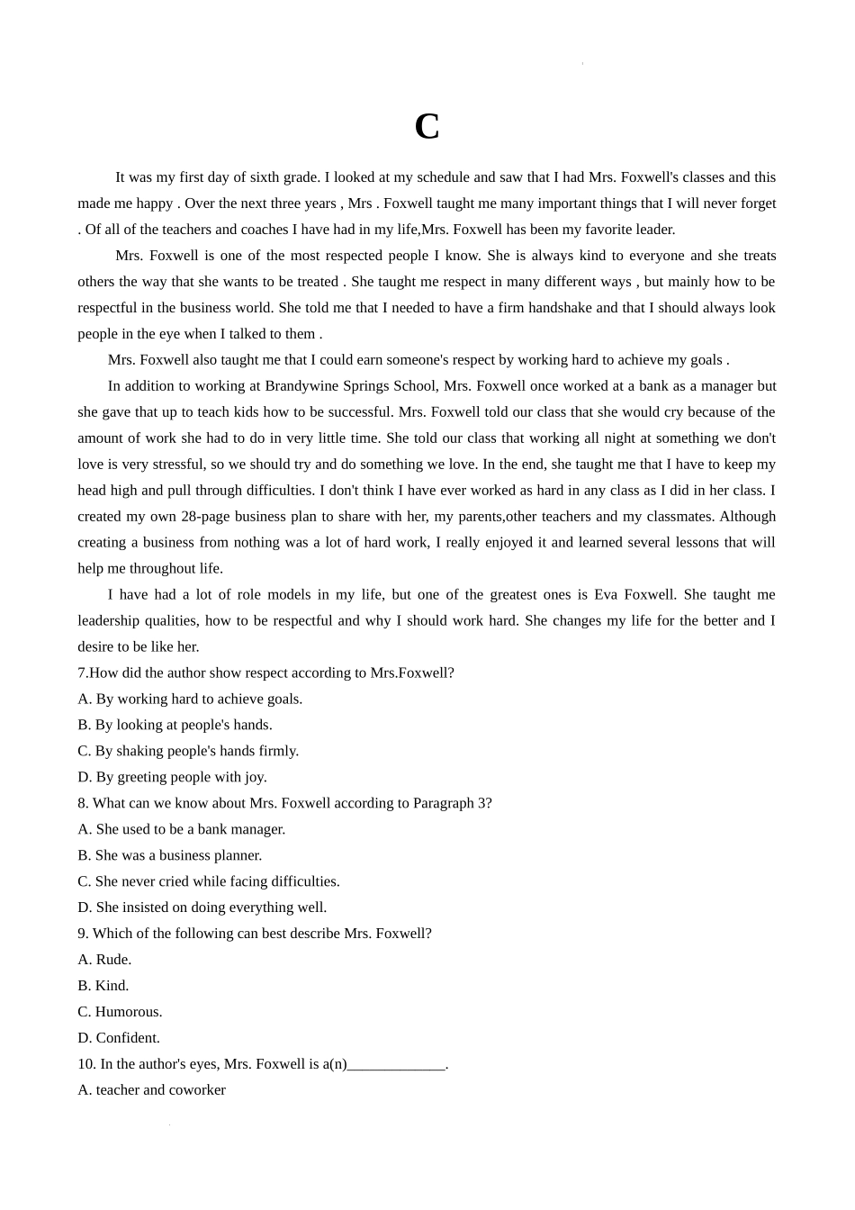 甘肃省陇南市等三地2022-2023学年高三上学期期中联考英语试题.docx_第3页