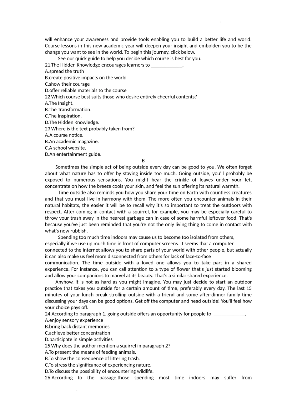 台州市2023届高三第一次教学质量评估英语试题.docx_第3页