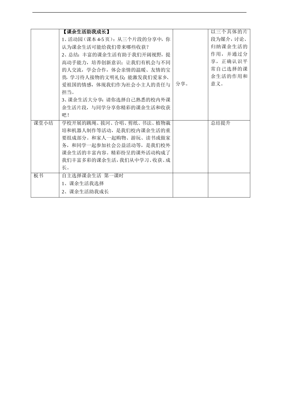 1自主选择课余生活第一课时 教案.doc_第3页