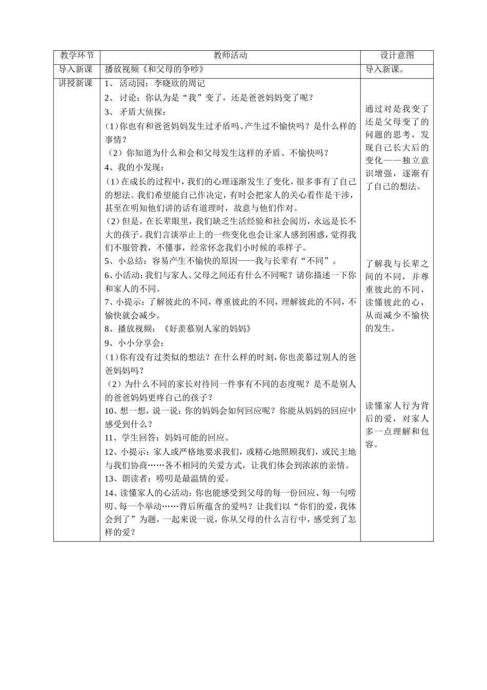 1读懂彼此的心第一课时 教案.doc_第2页