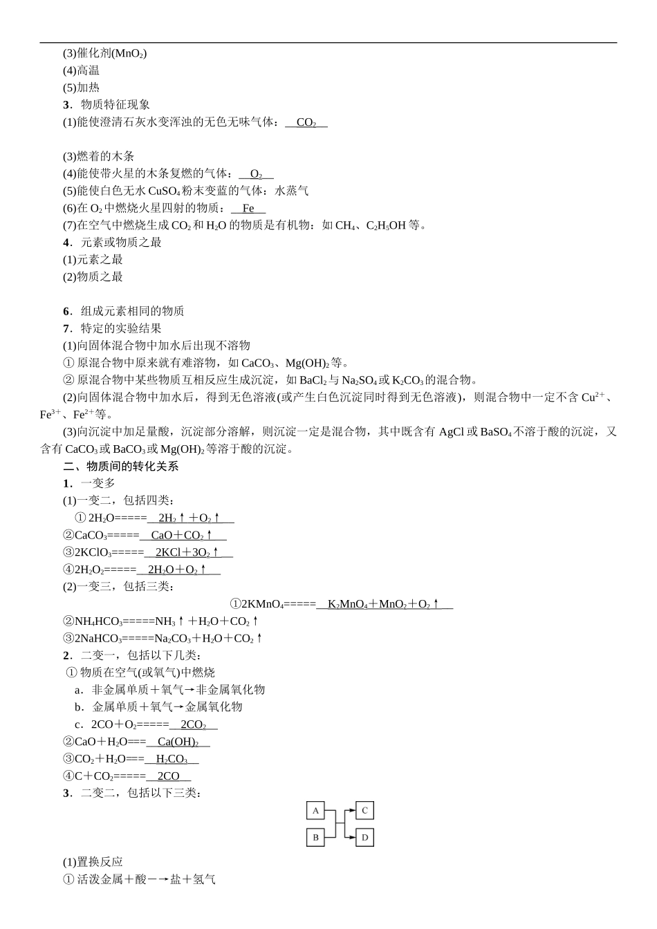 2020中考备考化学考点讲练题型复习 框图推断题【考百分kao100.com】.doc_第2页