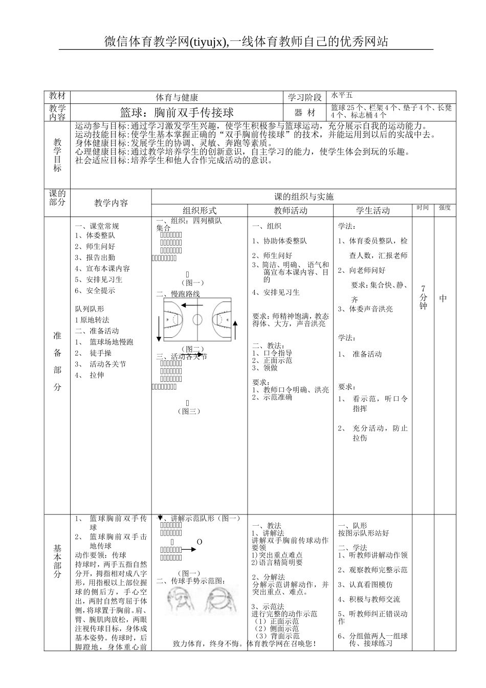 体育课晋级课教案 篮球胸前传接球.doc_第2页
