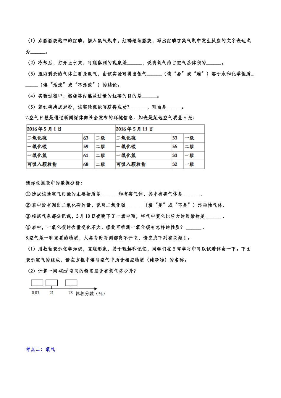 备战2020九年级化学经典题练——我们周围的空气【考百分kao100.com】.doc_第2页