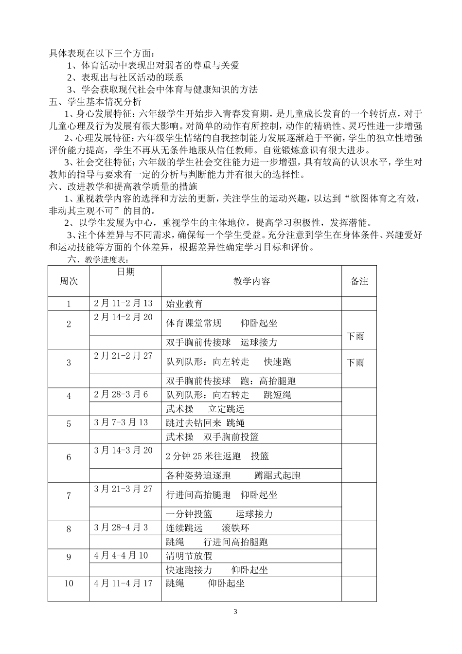 小学六年级下册体育教案-全册【虚拟宝库网www.xunibaoku.com】.doc_第3页