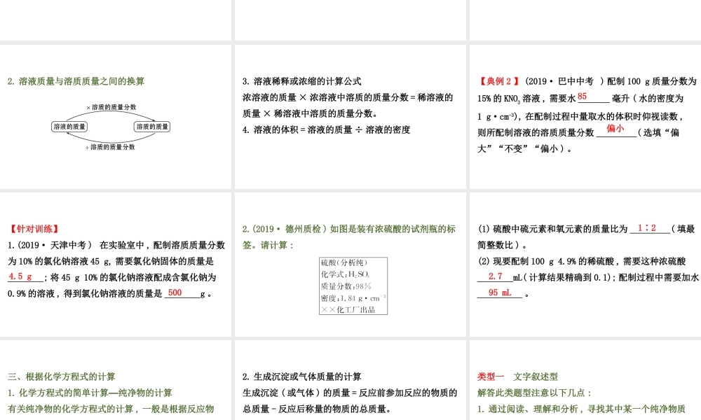 2020中考化学专项突破（课件）专项七 化学计算(共57张PPT)【考百分kao100.com】.ppt