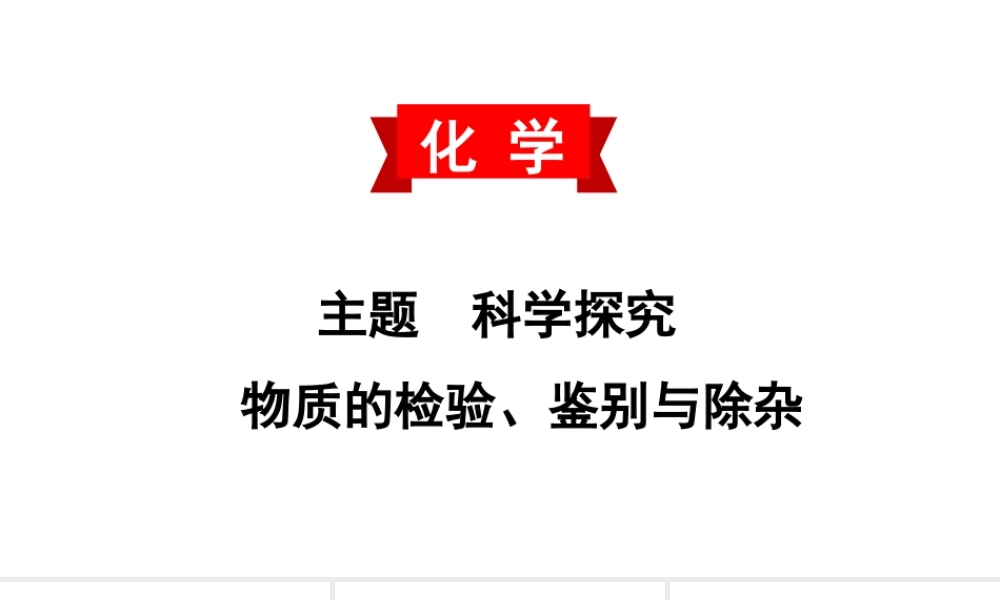 2020中考备考化学考点讲练课件　物质的检验、鉴别与除杂(共27张PPT)【考百分kao100.com】.ppt