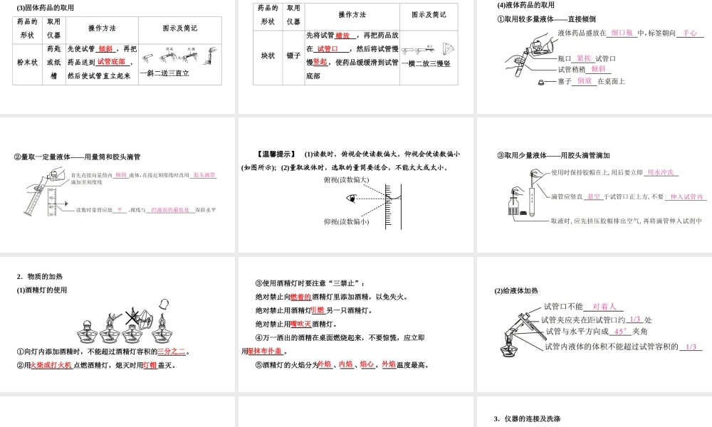2020中考备考化学考点讲练课件　常见化学仪器和实验基本操作(共38张PPT)【考百分kao100.com】.ppt