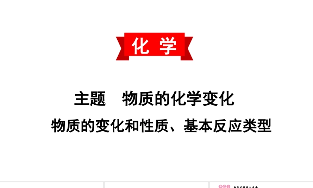 2020中考备考化学考点讲练课件　物质的变化和性质、基本反应类型(共14张PPT)【考百分kao100.com】.ppt