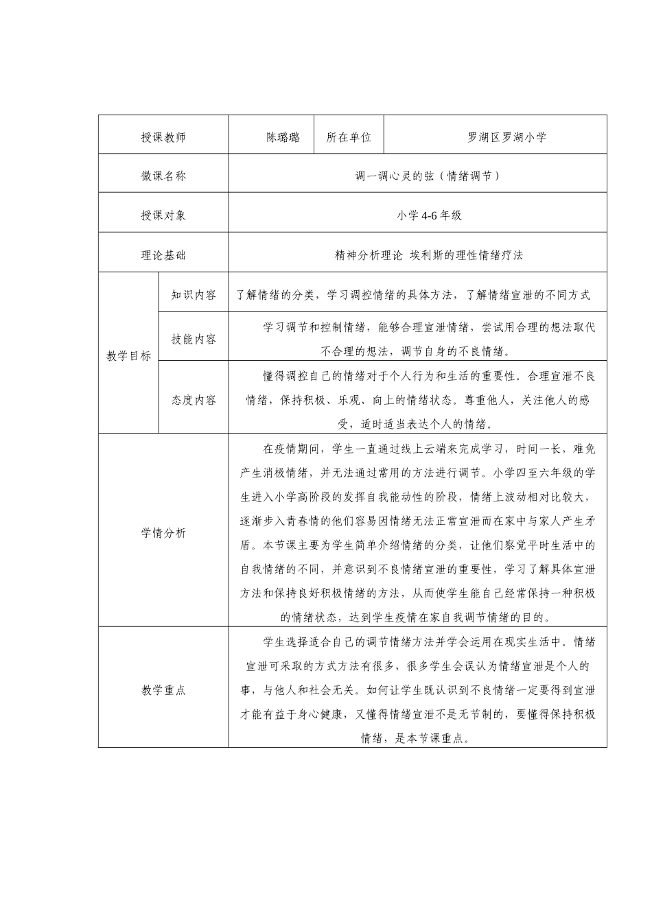 课时13366_调一调心灵的弦-罗湖区+罗湖小学+陈璐璐+调一调心灵的弦（情绪调节）+小学【公众号dc008免费分享】.docx_第2页